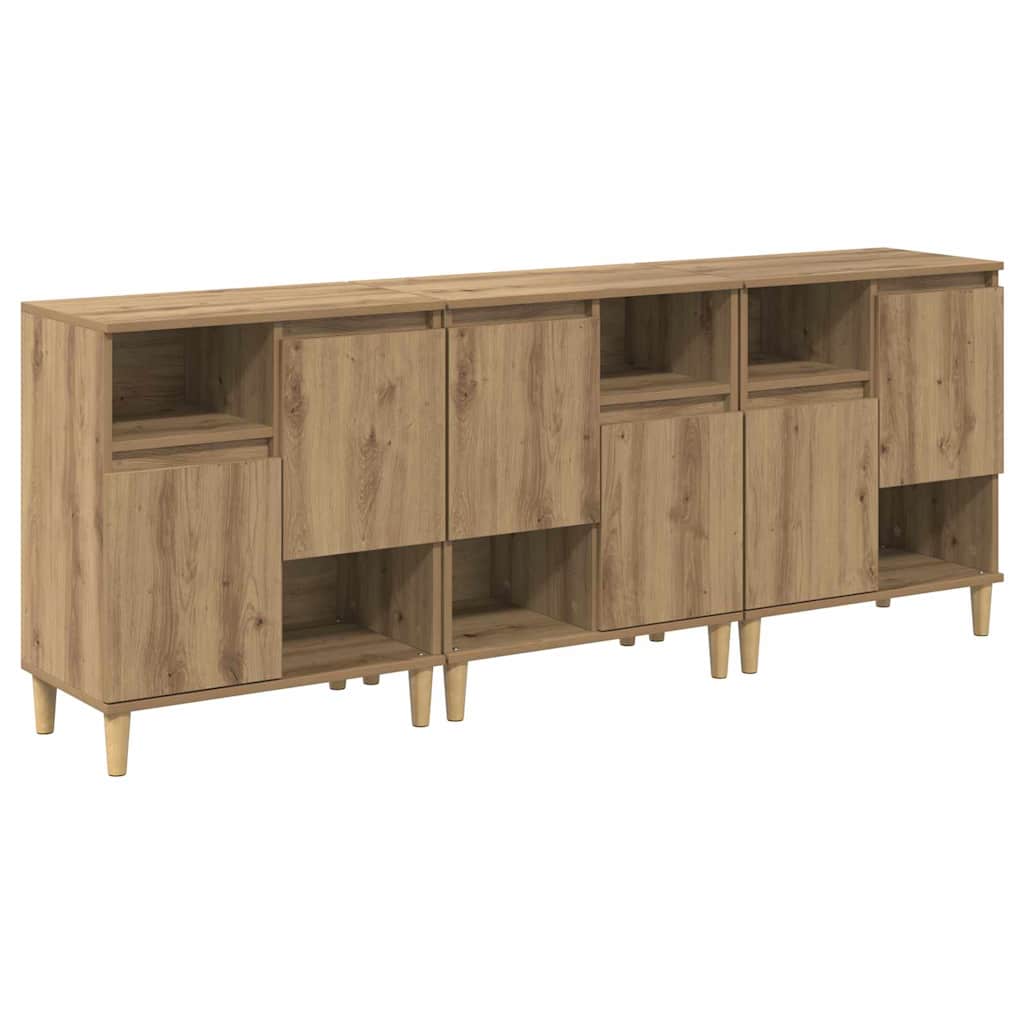 Komode 3 pcs Umjetnički hrast 60 x 35 x 70 cm Konstruirano drvo