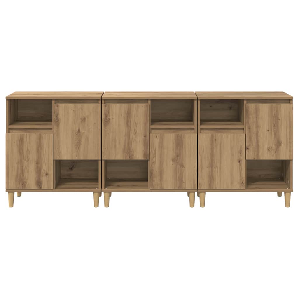 Komode 3 pcs Umjetnički hrast 60 x 35 x 70 cm Konstruirano drvo