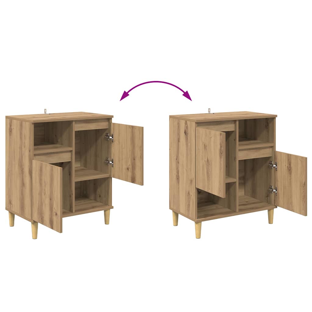 Komode 3 pcs Umjetnički hrast 60 x 35 x 70 cm Konstruirano drvo