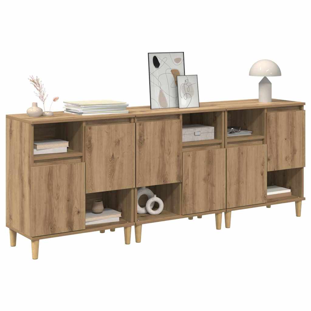 Komode 3 pcs Umjetnički hrast 60 x 35 x 70 cm Konstruirano drvo