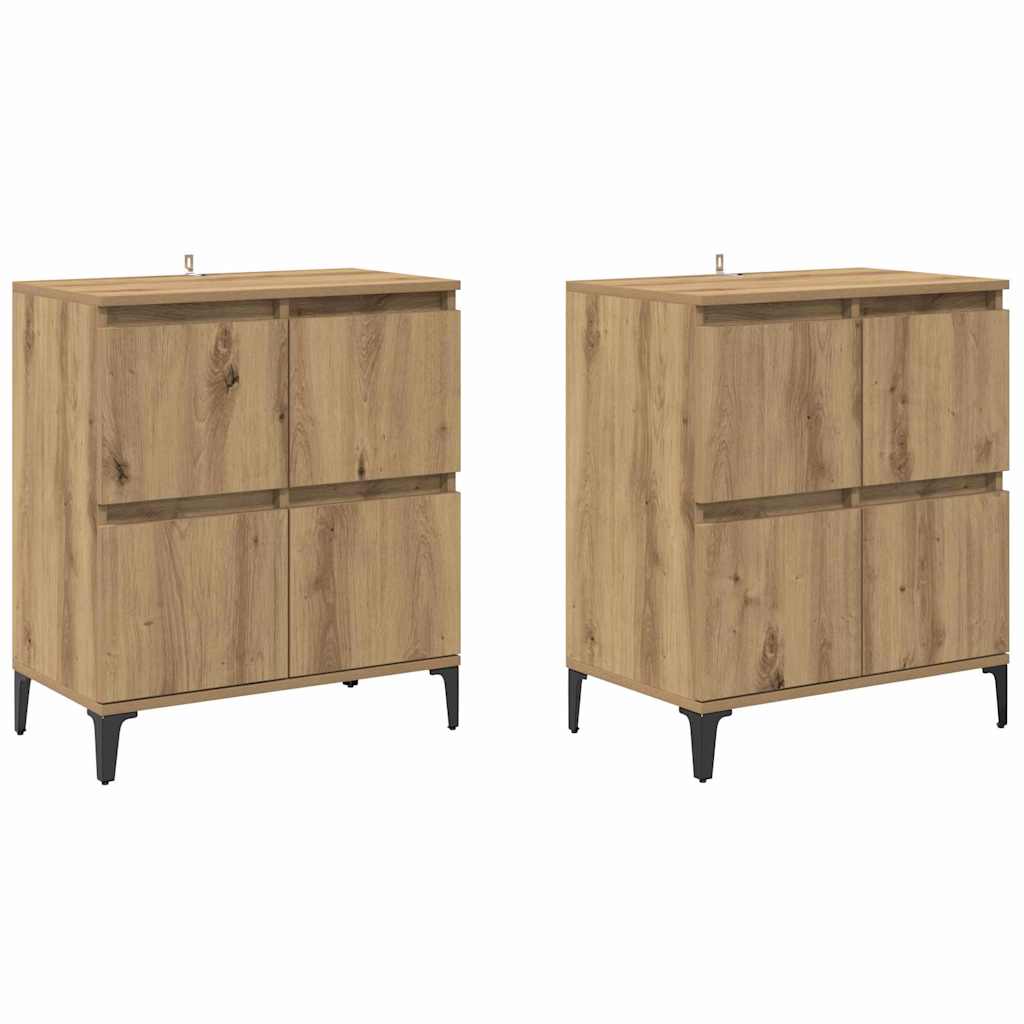 Komode 2 pcs Umjetnički hrast 60 x 35 x 70 cm Konstruirano drvo