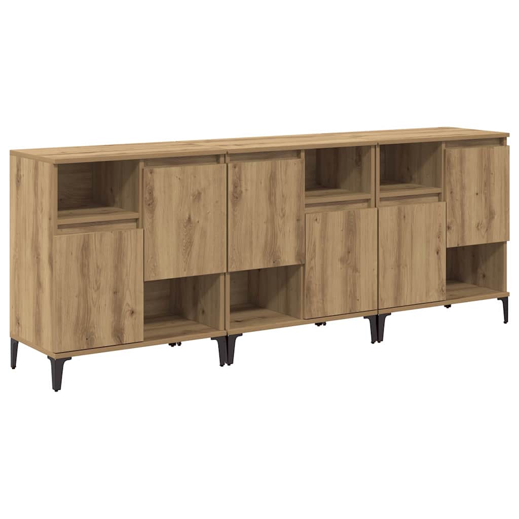 Komode 3 pcs Umjetnički hrast 60 x 35 x 70 cm Konstruirano drvo