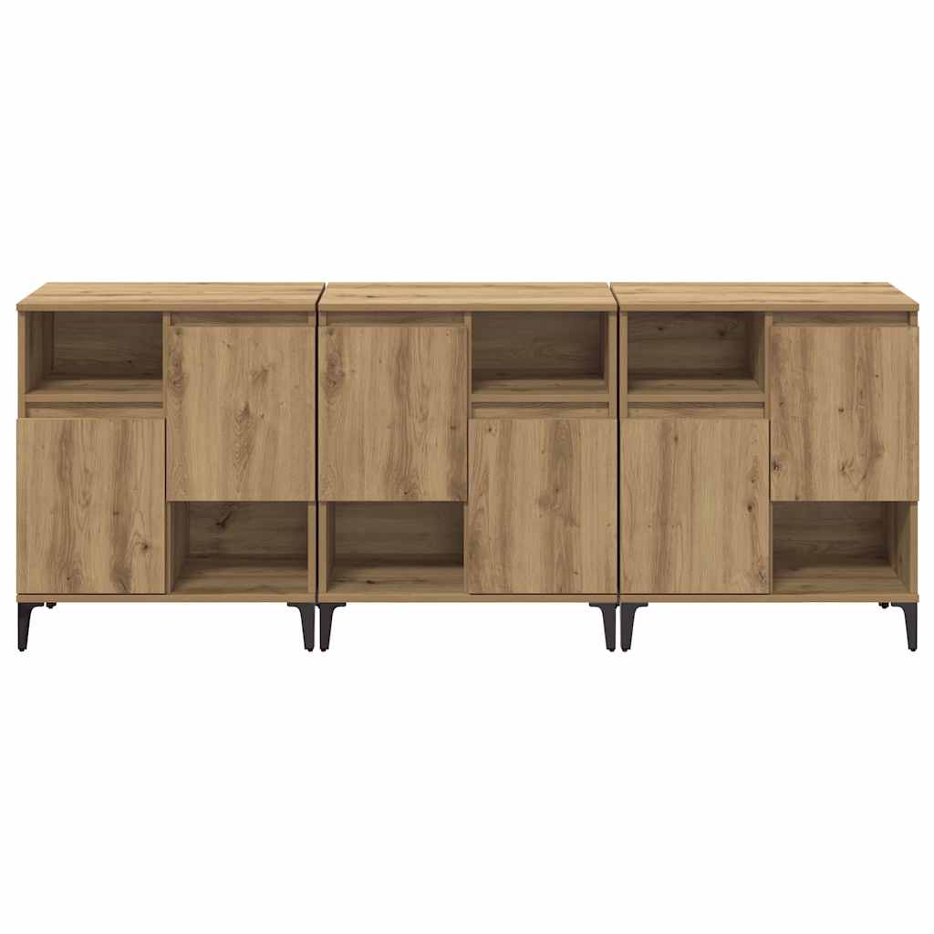 Komode 3 pcs Umjetnički hrast 60 x 35 x 70 cm Konstruirano drvo