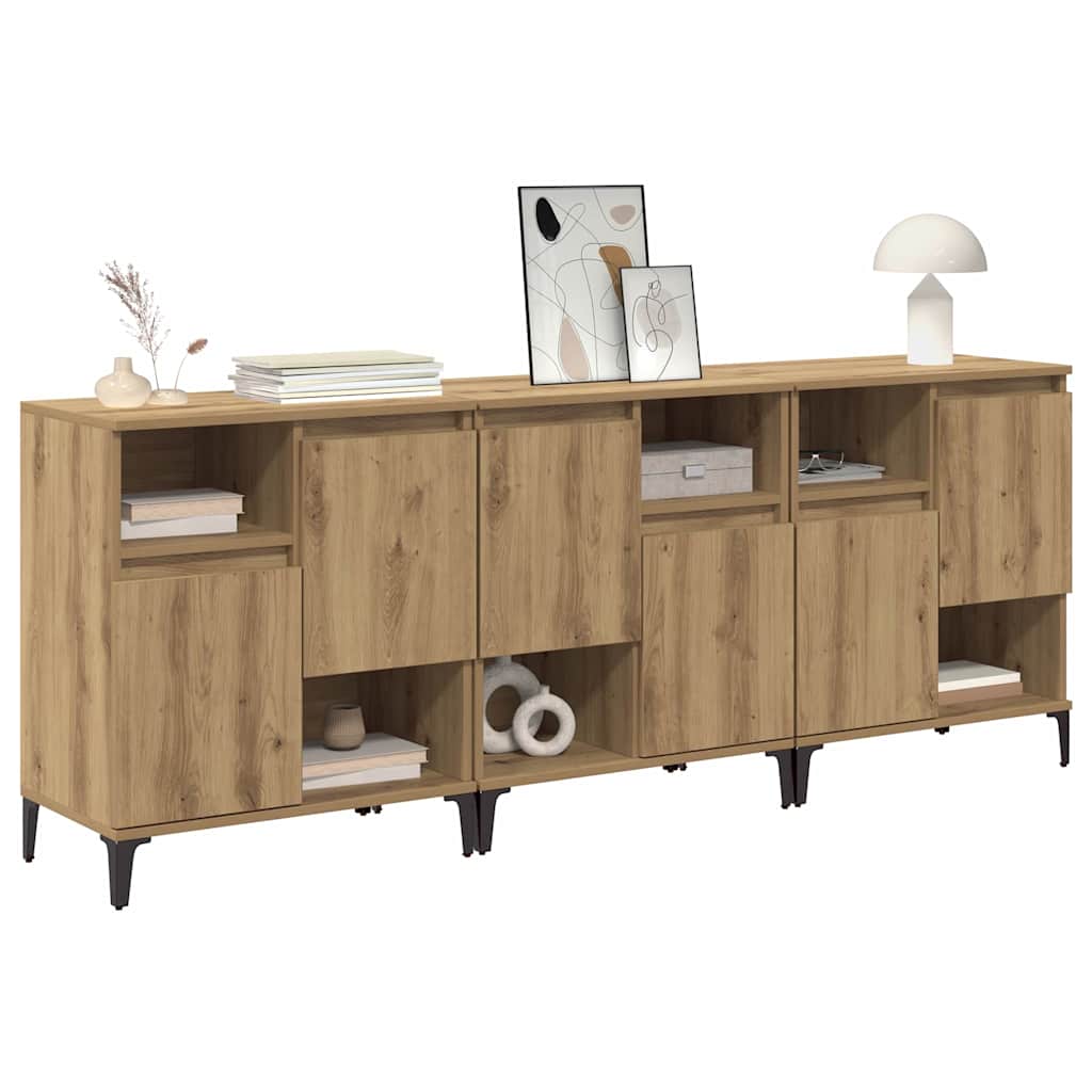 Komode 3 pcs Umjetnički hrast 60 x 35 x 70 cm Konstruirano drvo
