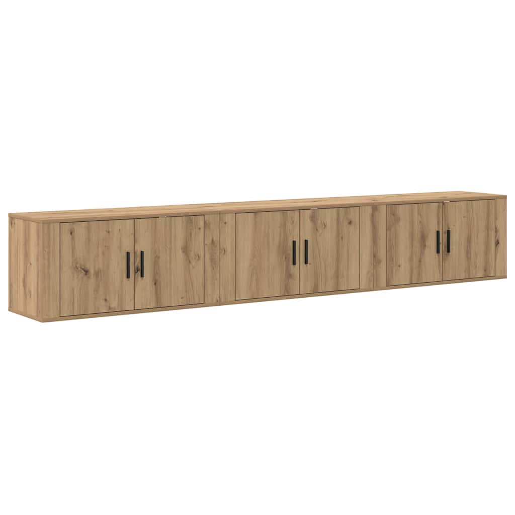 Zidni TV ormar set 3 pcs Umjetnički hrast 80 x 34,5 x 40 cm
