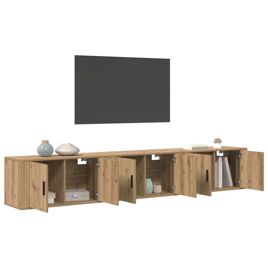 Zidni TV ormar set 3 pcs Umjetnički hrast 80 x 34,5 x 40 cm