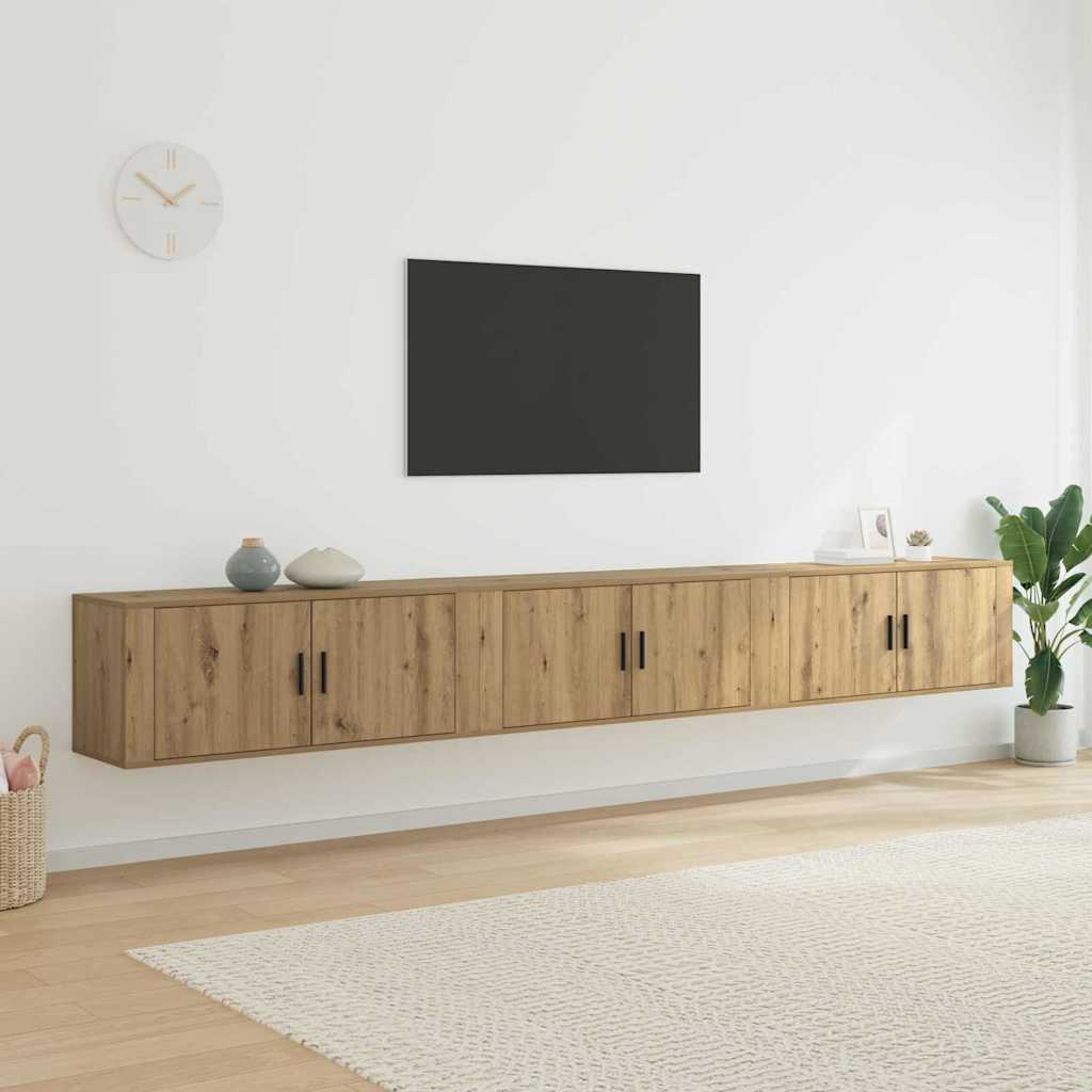 Zidni TV ormar set 3 pcs Umjetnički hrast 100 x 34,5 x 40 cm