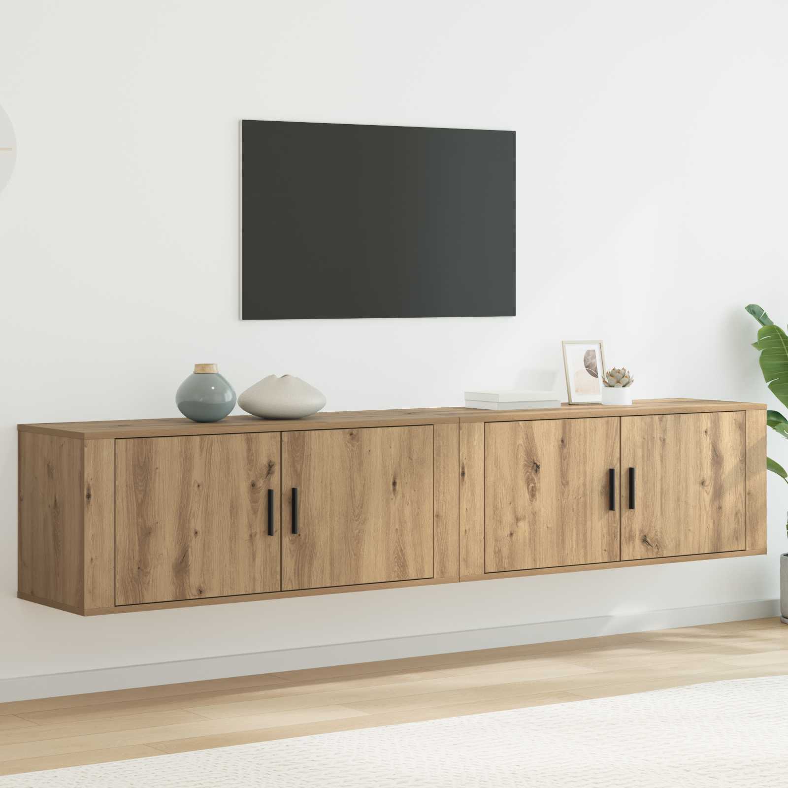 Zidni TV ormar set 2 pcs Umjetnički hrast 100 x 34,5 x 40 cm