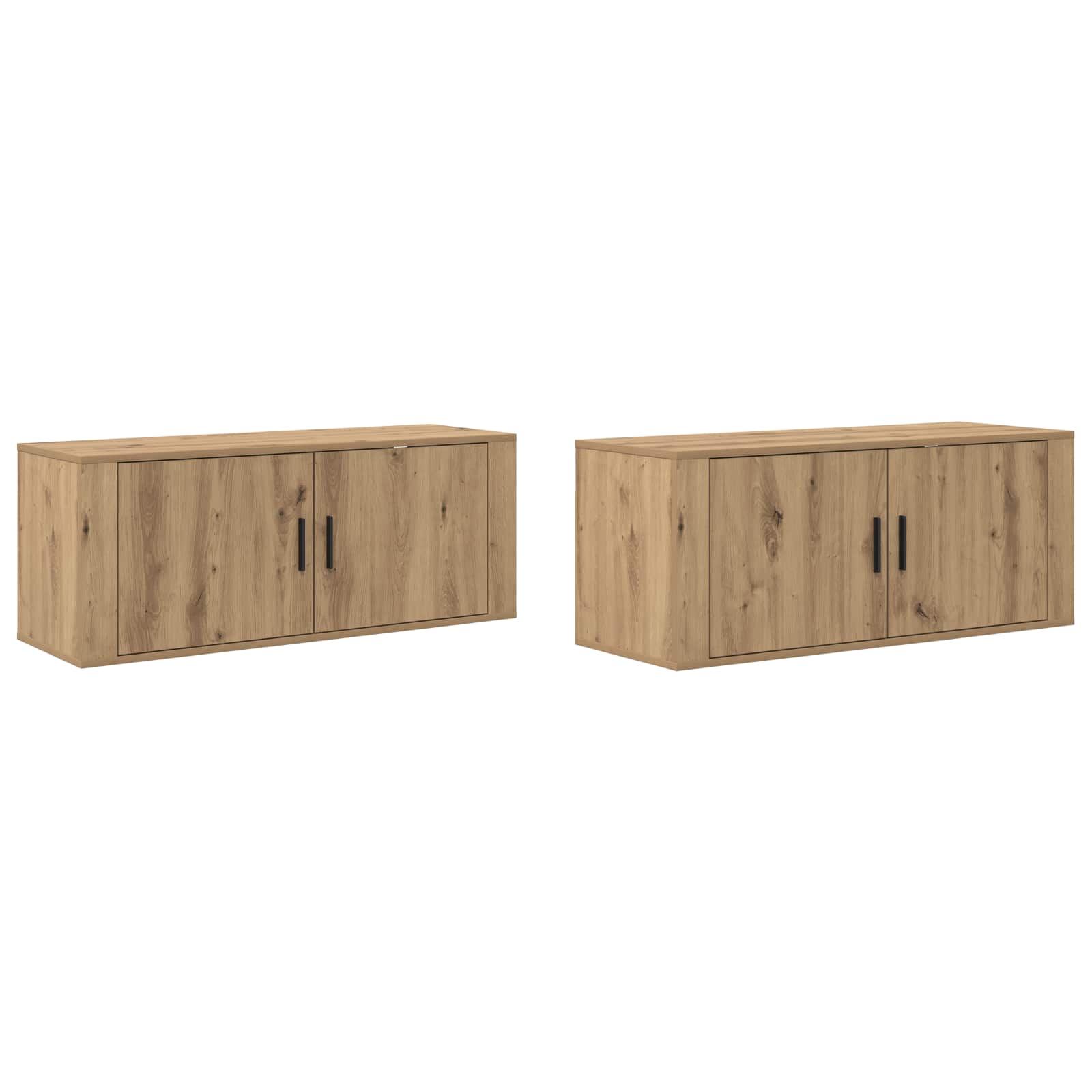 Zidni TV ormar set 2 pcs Umjetnički hrast 100 x 34,5 x 40 cm