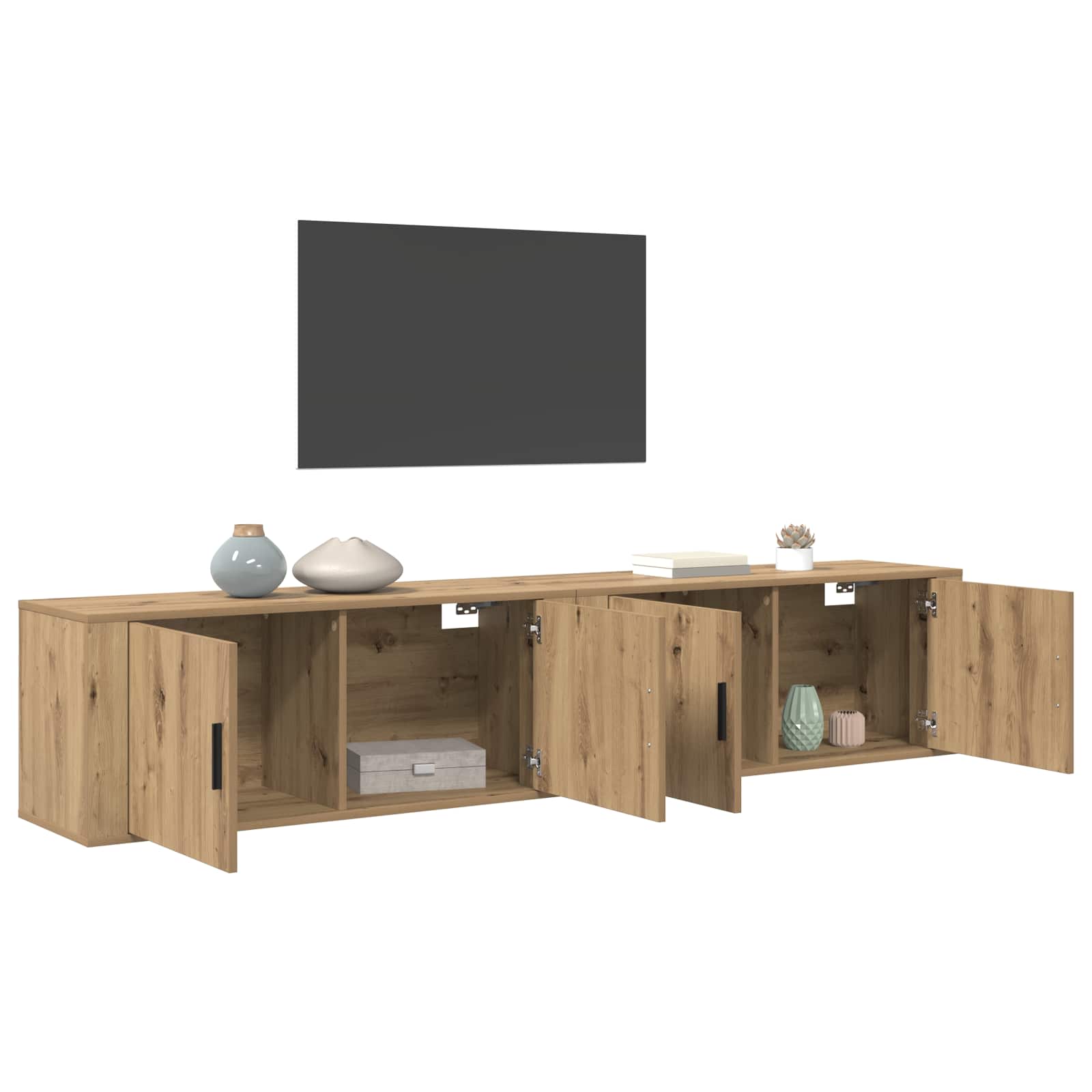 Zidni TV ormar set 2 pcs Umjetnički hrast 100 x 34,5 x 40 cm