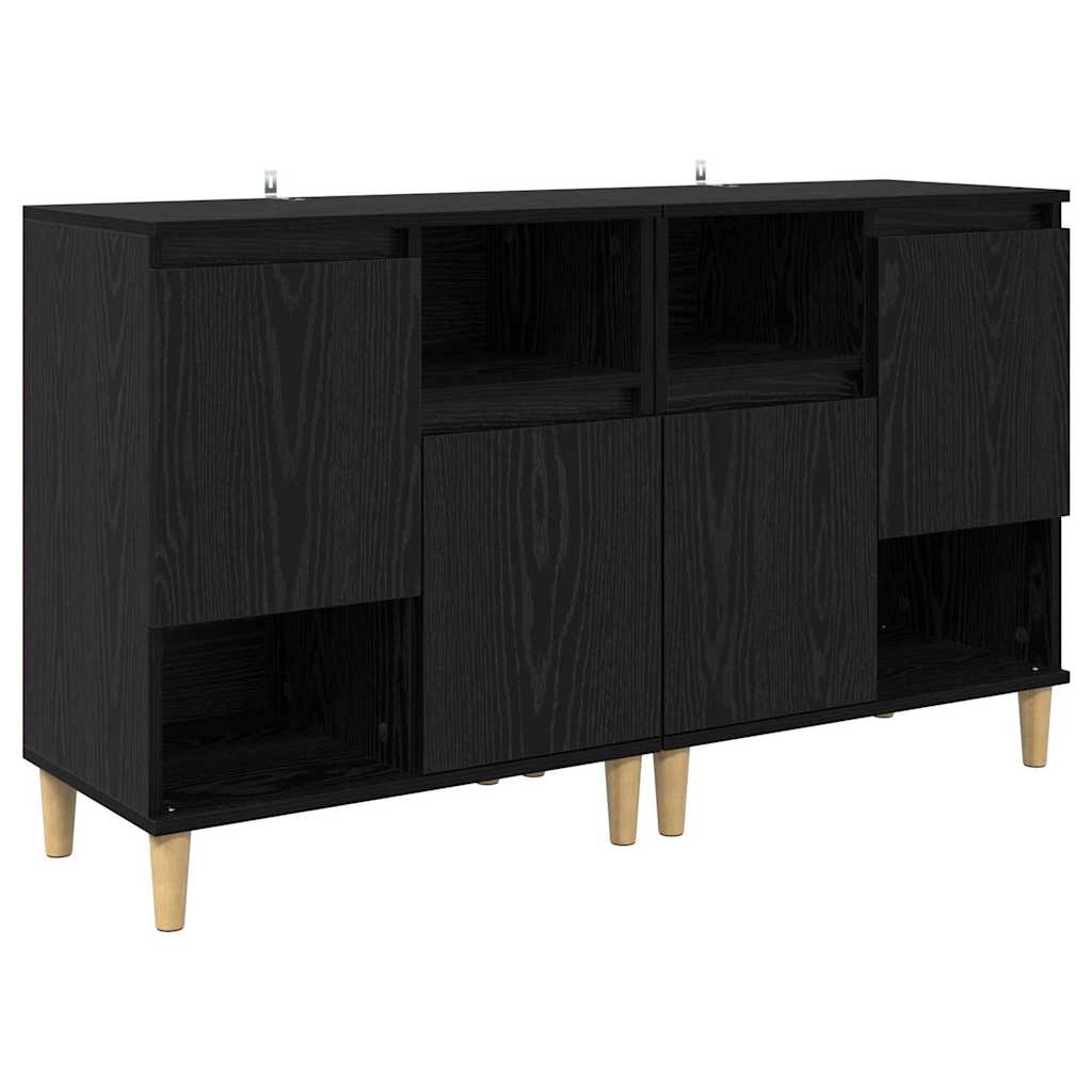 Komode 2 pcs Crni hrast 60 x 35 x 70 cm Konstruirano drvo