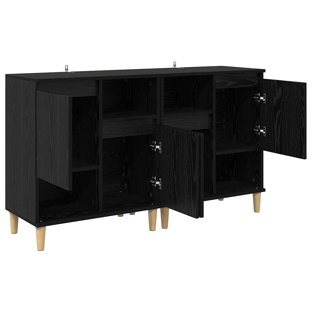 Komode 2 pcs Crni hrast 60 x 35 x 70 cm Konstruirano drvo