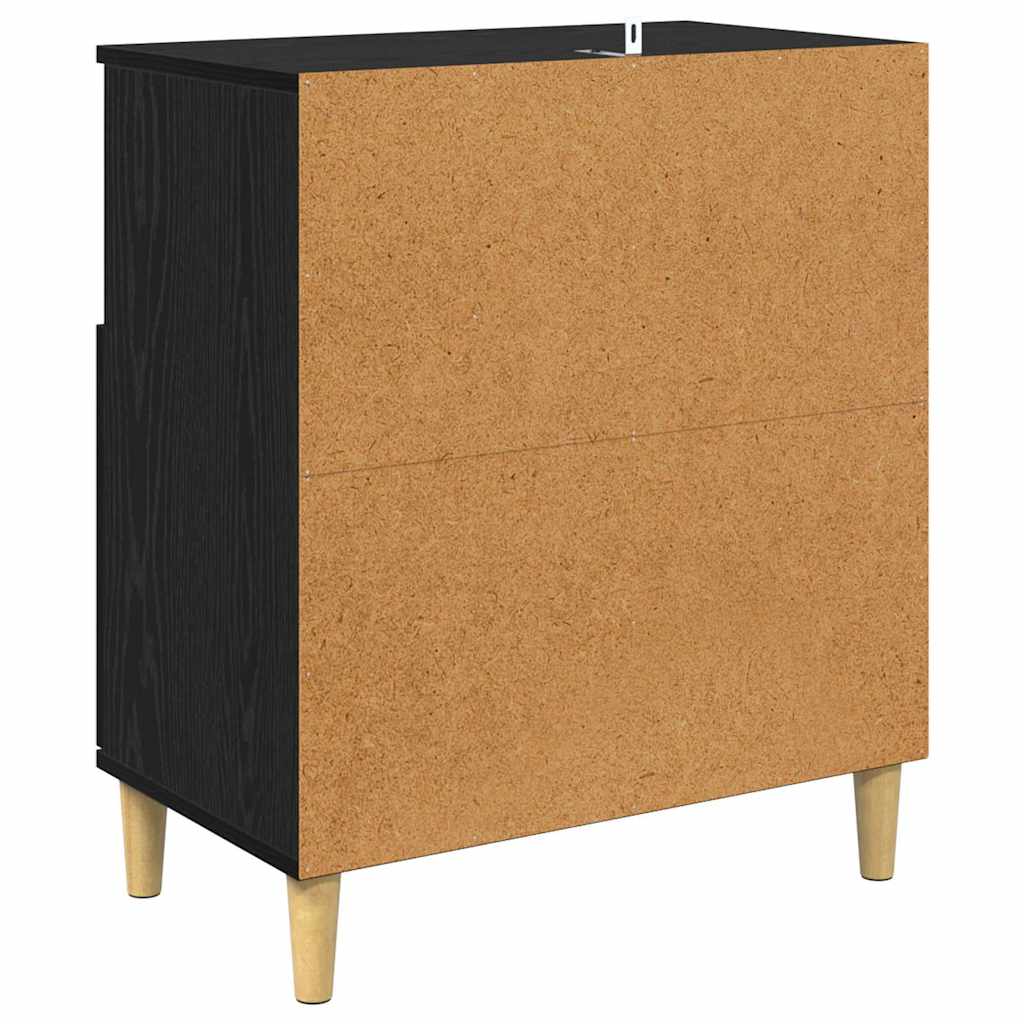 Komode 2 pcs Crni hrast 60 x 35 x 70 cm Konstruirano drvo