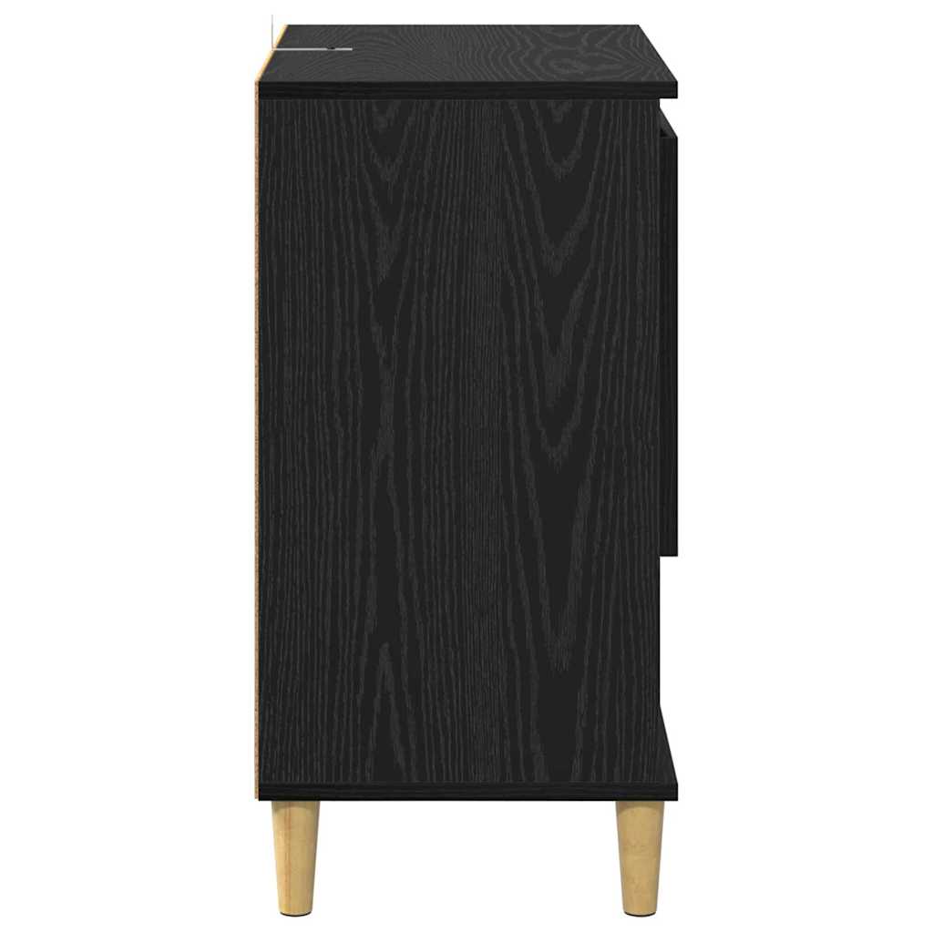 Komode 2 pcs Crni hrast 60 x 35 x 70 cm Konstruirano drvo