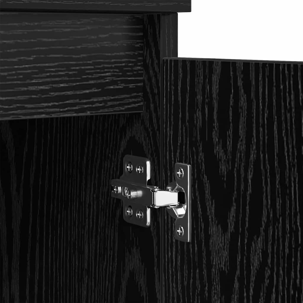 Komode 3 pcs Crni hrast 60 x 35 x 70 cm Konstruirano drvo