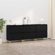 Komode 3 pcs Crni hrast 60 x 35 x 70 cm Konstruirano drvo