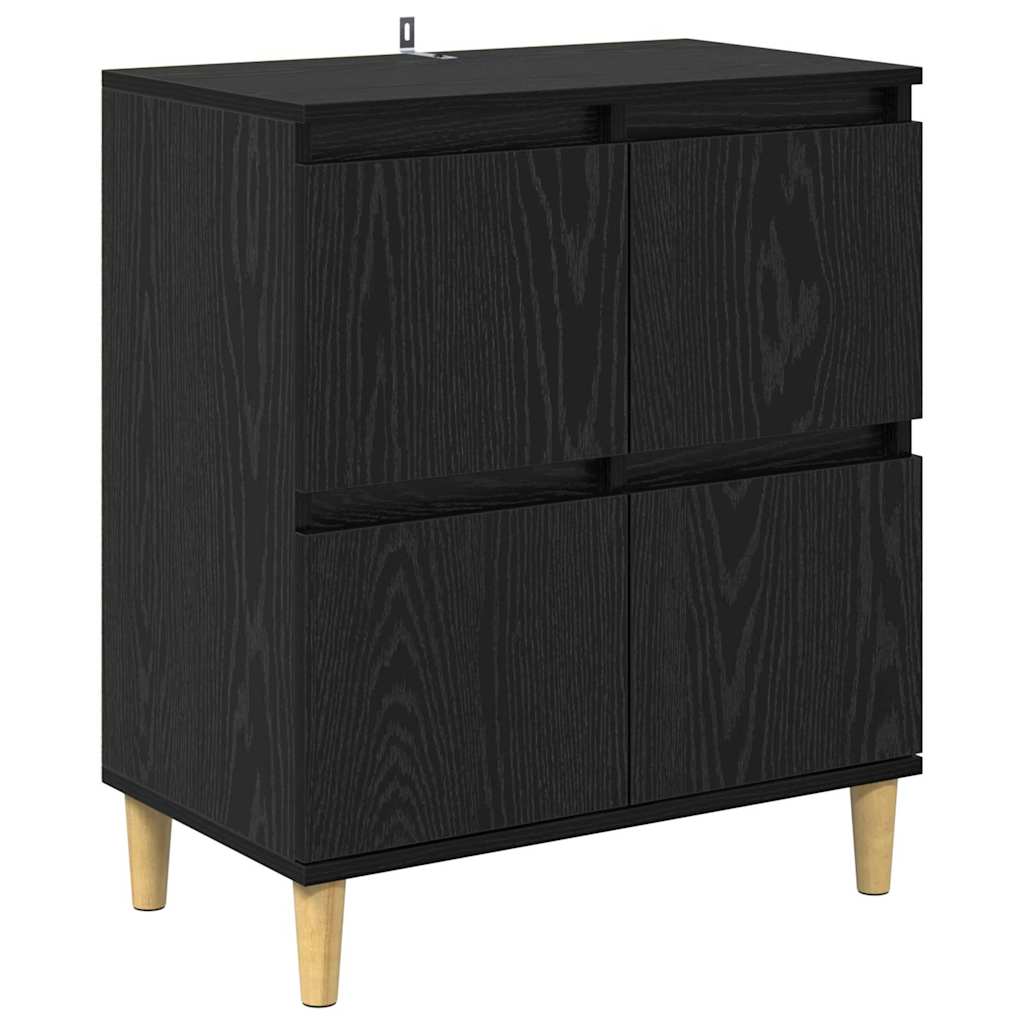 Komode 3 pcs Crni hrast 60 x 35 x 70 cm Konstruirano drvo