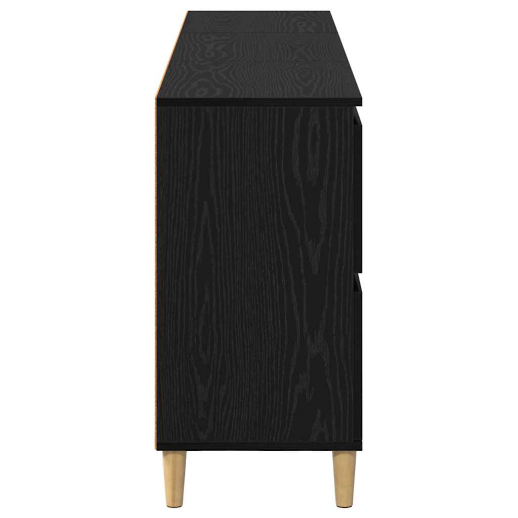 Komode 3 pcs Crni hrast 60 x 35 x 70 cm Konstruirano drvo