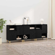 Komode 3 pcs Crni hrast 60 x 35 x 70 cm Konstruirano drvo