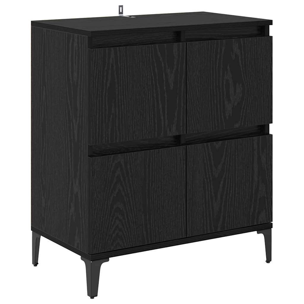 Komode 2 pcs Crni hrast 60 x 35 x 70 cm Konstruirano drvo