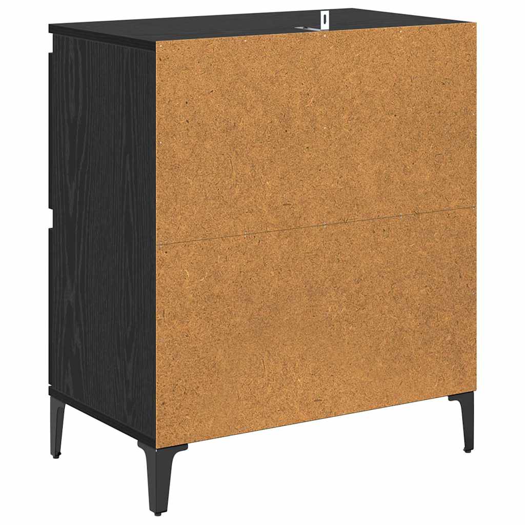 Komode 2 pcs Crni hrast 60 x 35 x 70 cm Konstruirano drvo