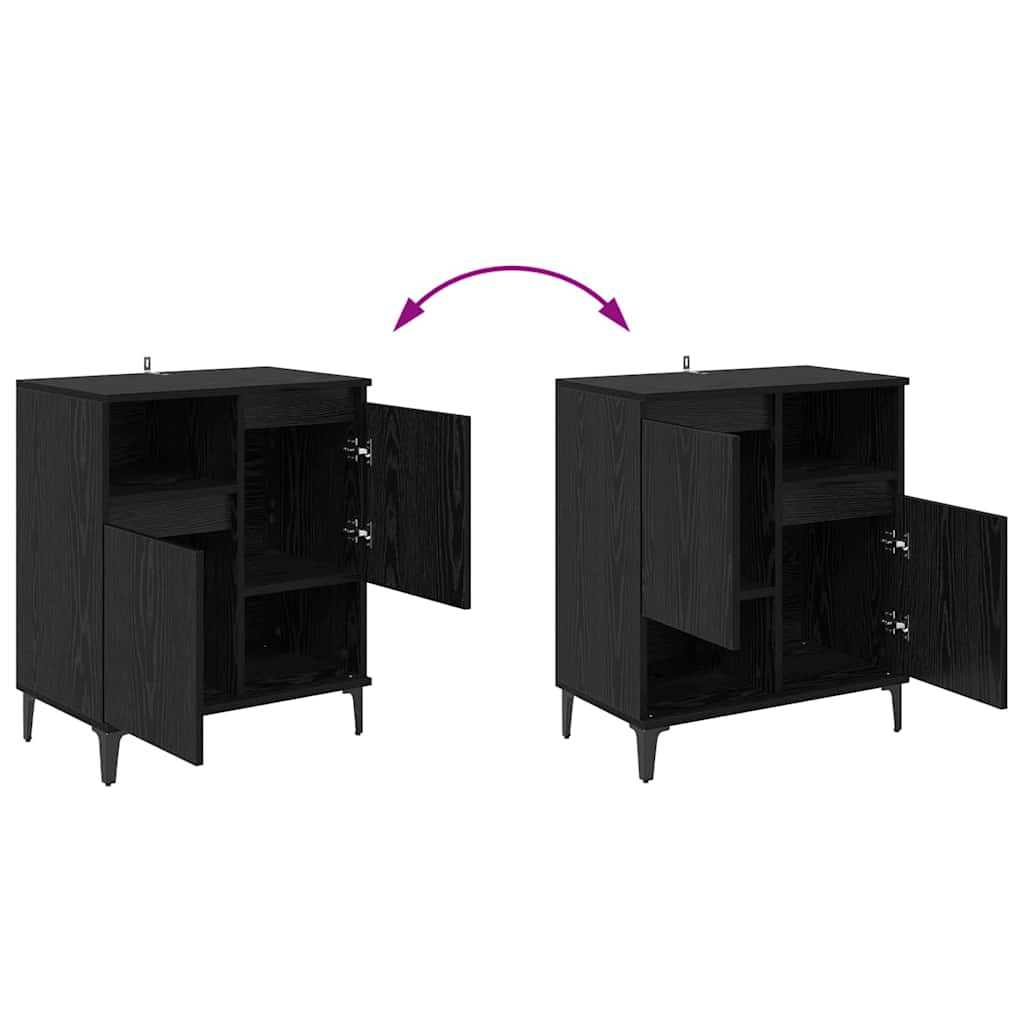 Komode 3 pcs Crni hrast 60 x 35 x 70 cm Konstruirano drvo