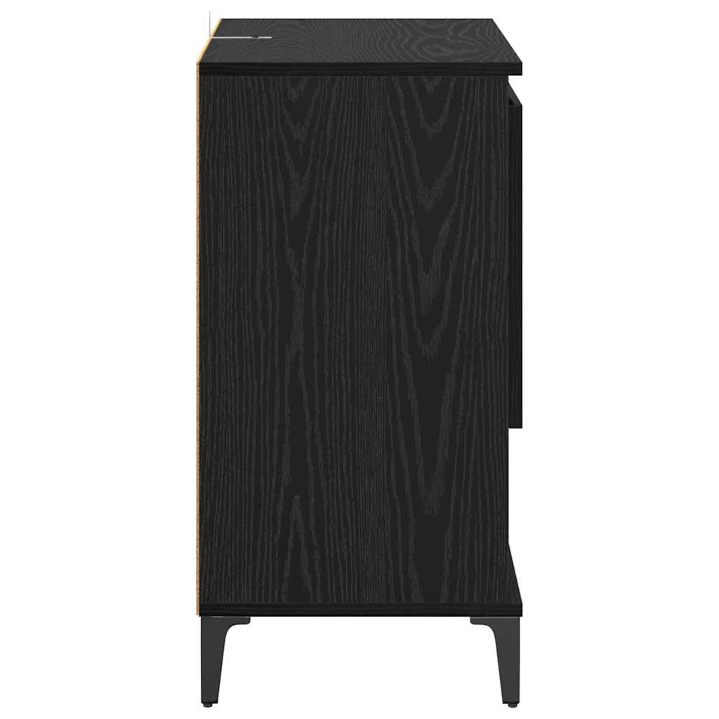 Komode 3 pcs Crni hrast 60 x 35 x 70 cm Konstruirano drvo