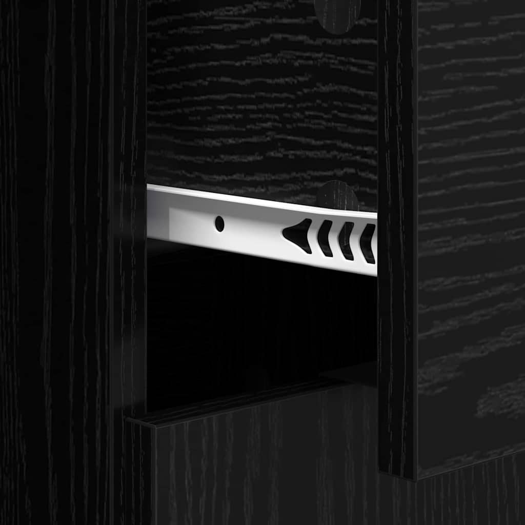 Komode 2 pcs Crni hrast 60 x 30 x 70 cm Konstruirano drvo