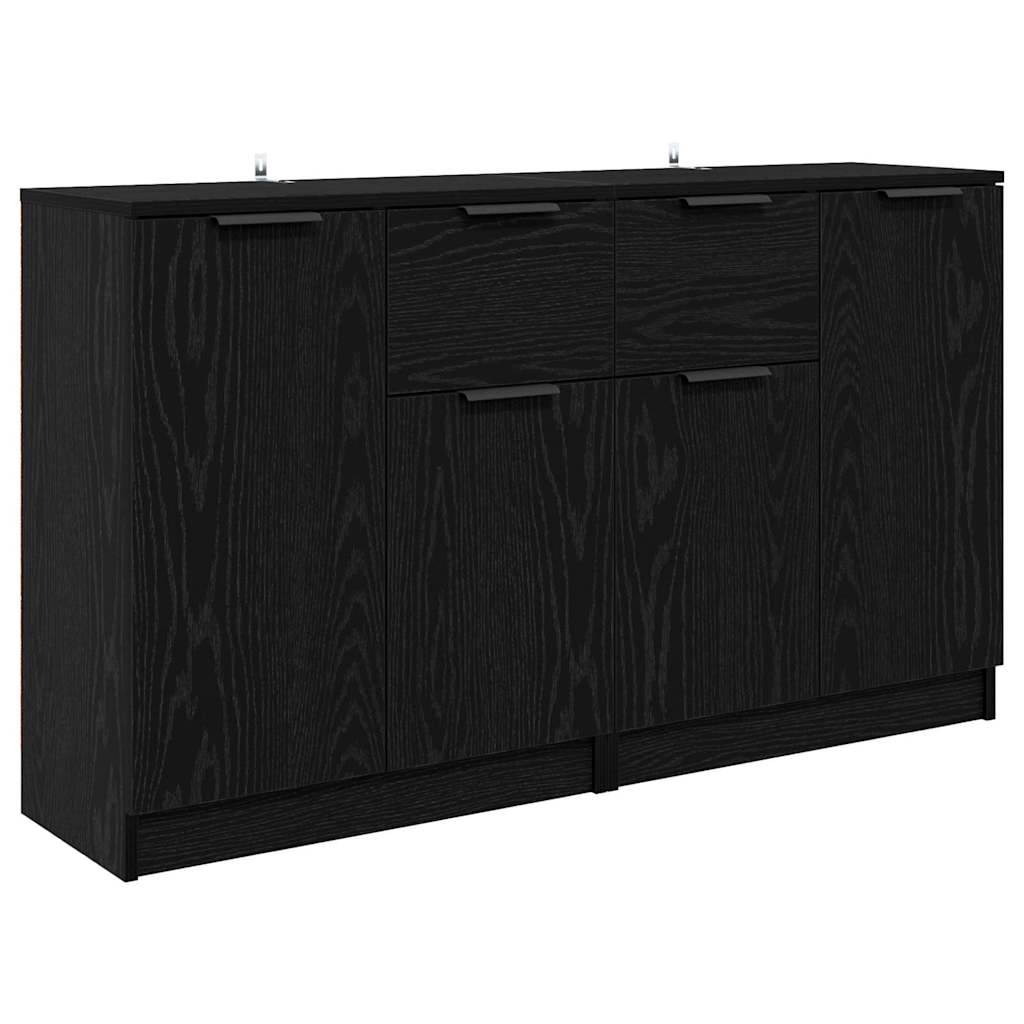 Komode 2 pcs Crni hrast 60 x 30 x 70 cm Konstruirano drvo