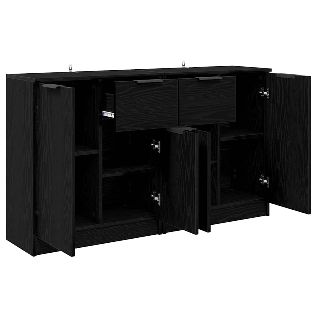 Komode 2 pcs Crni hrast 60 x 30 x 70 cm Konstruirano drvo