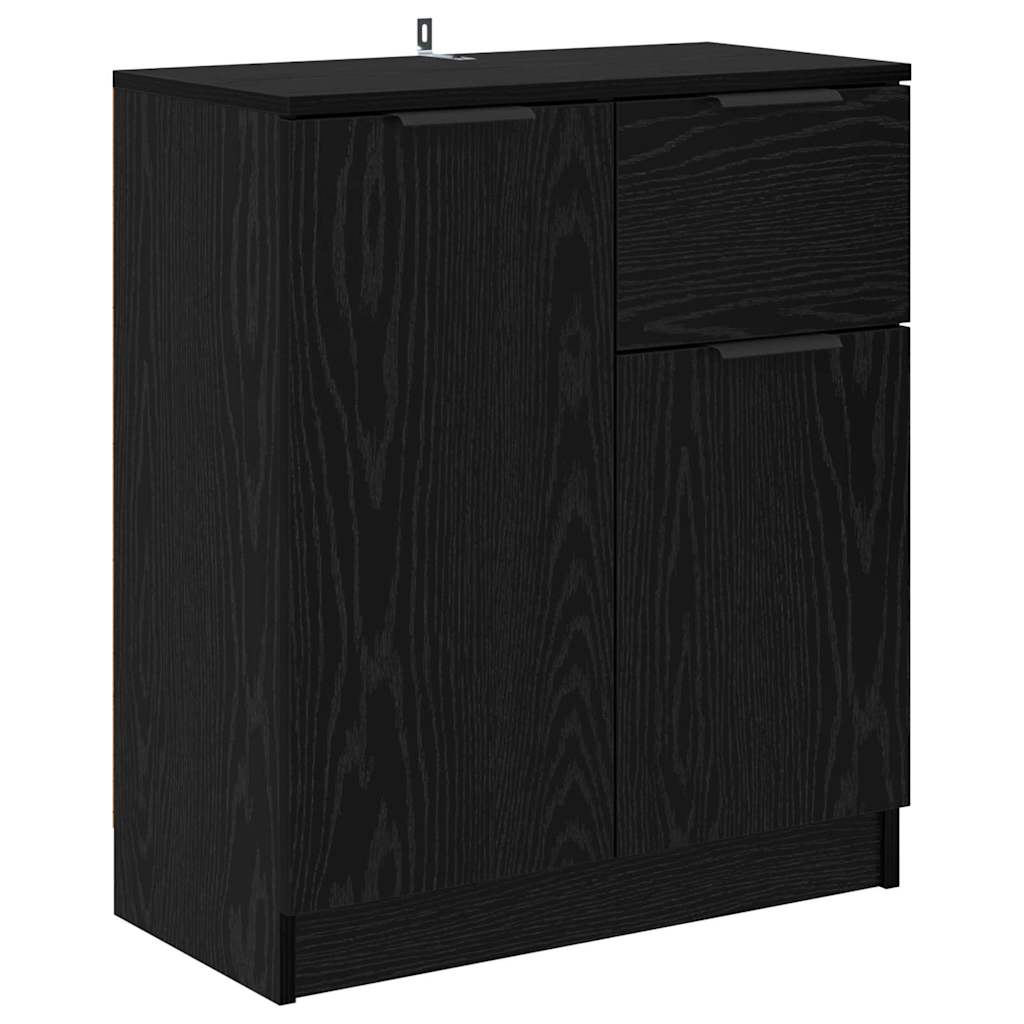 Komode 2 pcs Crni hrast 60 x 30 x 70 cm Konstruirano drvo