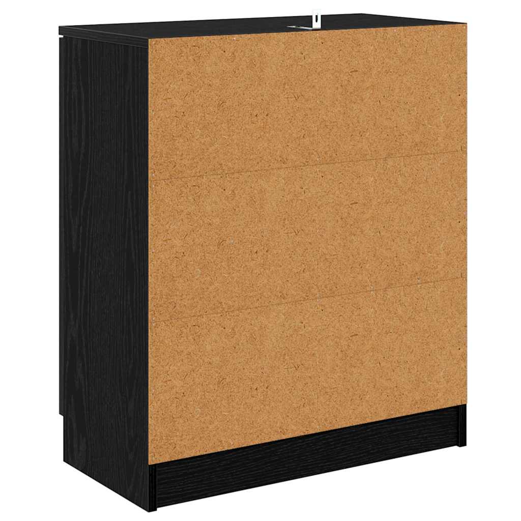 Komode 2 pcs Crni hrast 60 x 30 x 70 cm Konstruirano drvo