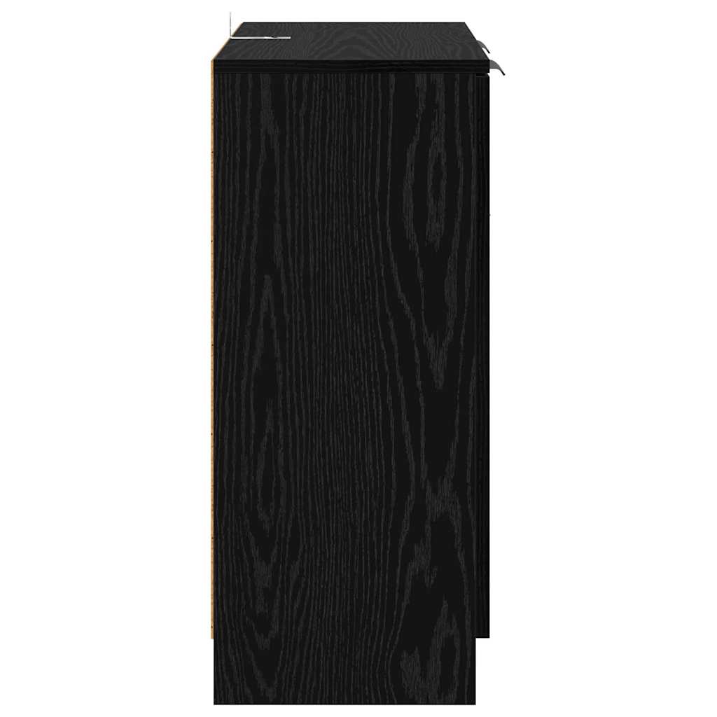 Komode 2 pcs Crni hrast 60 x 30 x 70 cm Konstruirano drvo