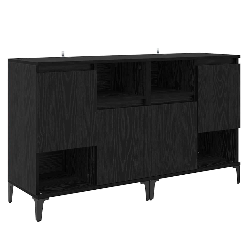 Komode 2 pcs Crni hrast 60 x 35 x 70 cm Konstruirano drvo
