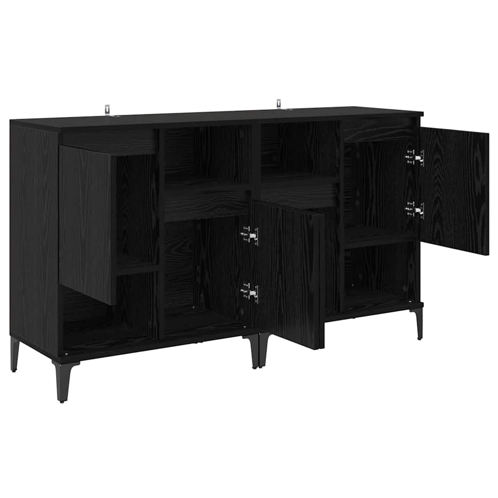 Komode 2 pcs Crni hrast 60 x 35 x 70 cm Konstruirano drvo