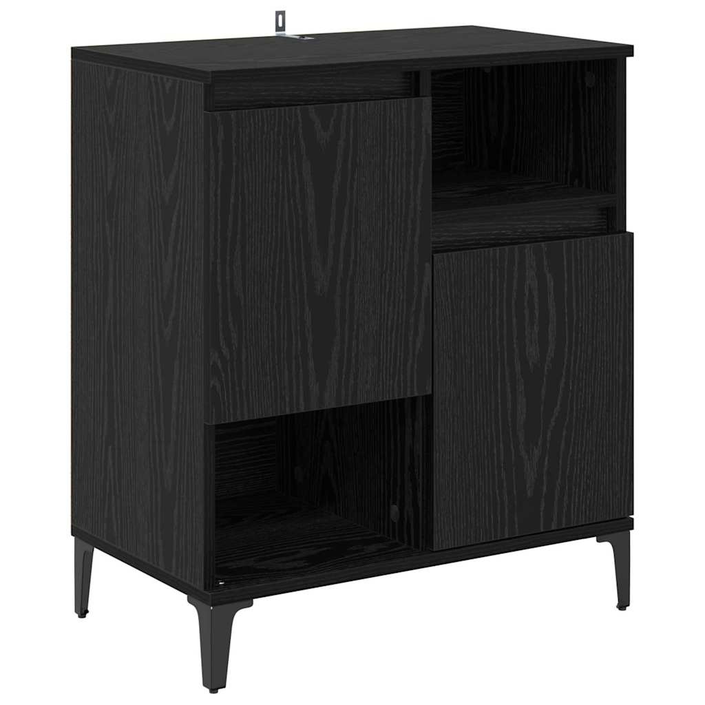 Komode 2 pcs Crni hrast 60 x 35 x 70 cm Konstruirano drvo