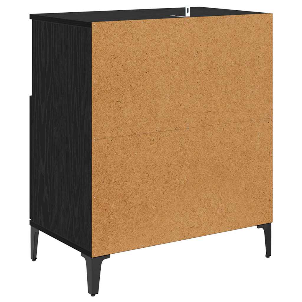 Komode 2 pcs Crni hrast 60 x 35 x 70 cm Konstruirano drvo