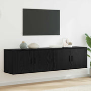 Zidni TV ormar set Zidne 2 pcs Crni hrast 80 x 34,5 x 40 cm