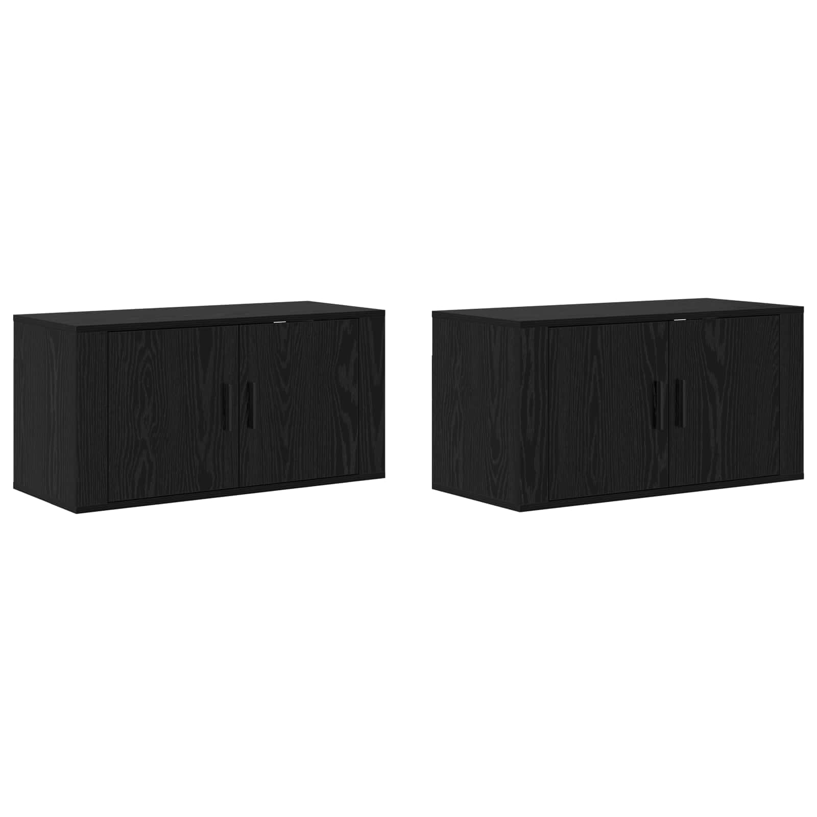 Zidni TV ormar set Zidne 2 pcs Crni hrast 80 x 34,5 x 40 cm