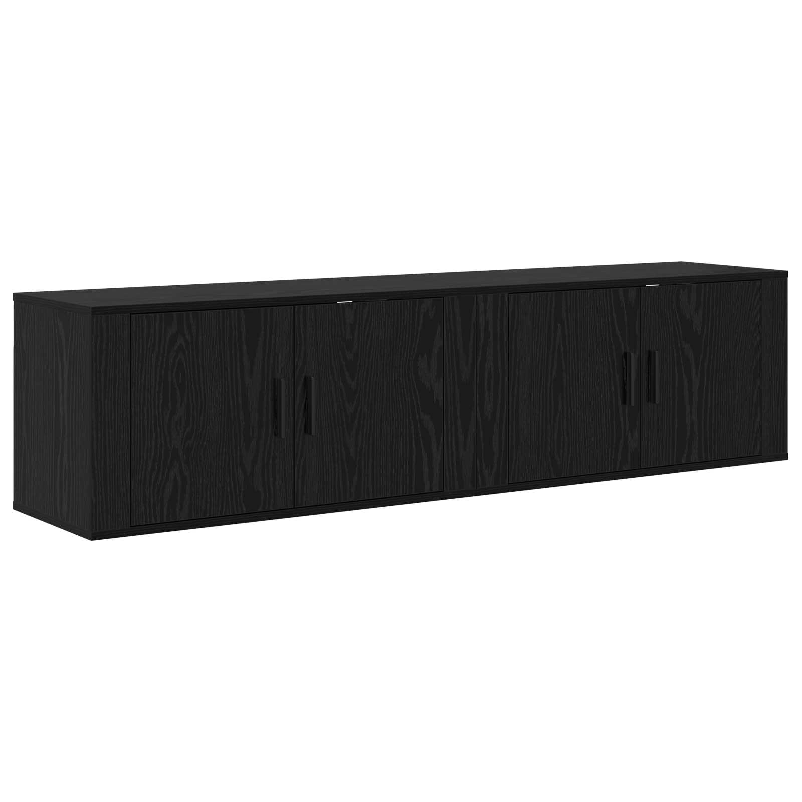 Zidni TV ormar set Zidne 2 pcs Crni hrast 80 x 34,5 x 40 cm
