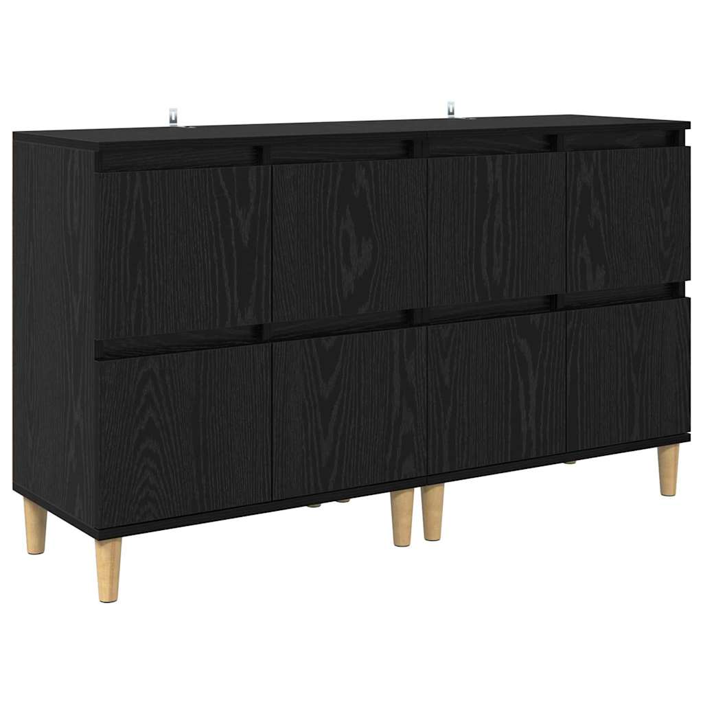 Komode 2 pcs Crni hrast 60 x 35 x 70 cm Konstruirano drvo