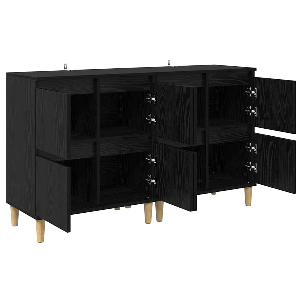 Komode 2 pcs Crni hrast 60 x 35 x 70 cm Konstruirano drvo