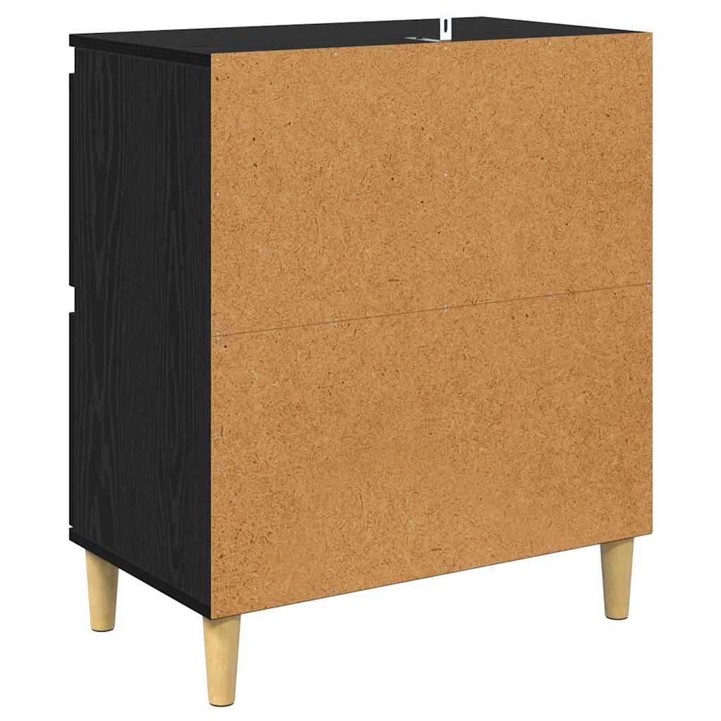 Komode 2 pcs Crni hrast 60 x 35 x 70 cm Konstruirano drvo