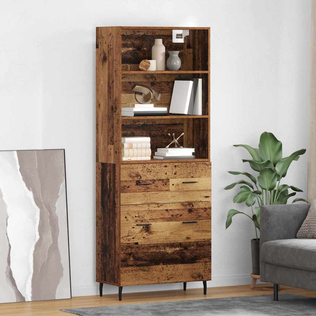 Highboard s ladicama 2 pcs Staro drvo Konstruirano drvo