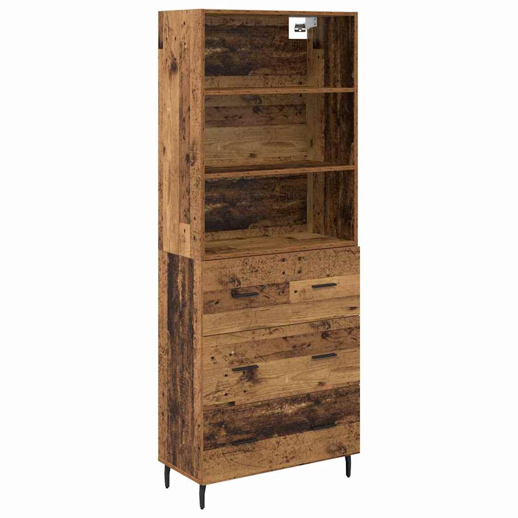 Highboard s ladicama 2 pcs Staro drvo Konstruirano drvo