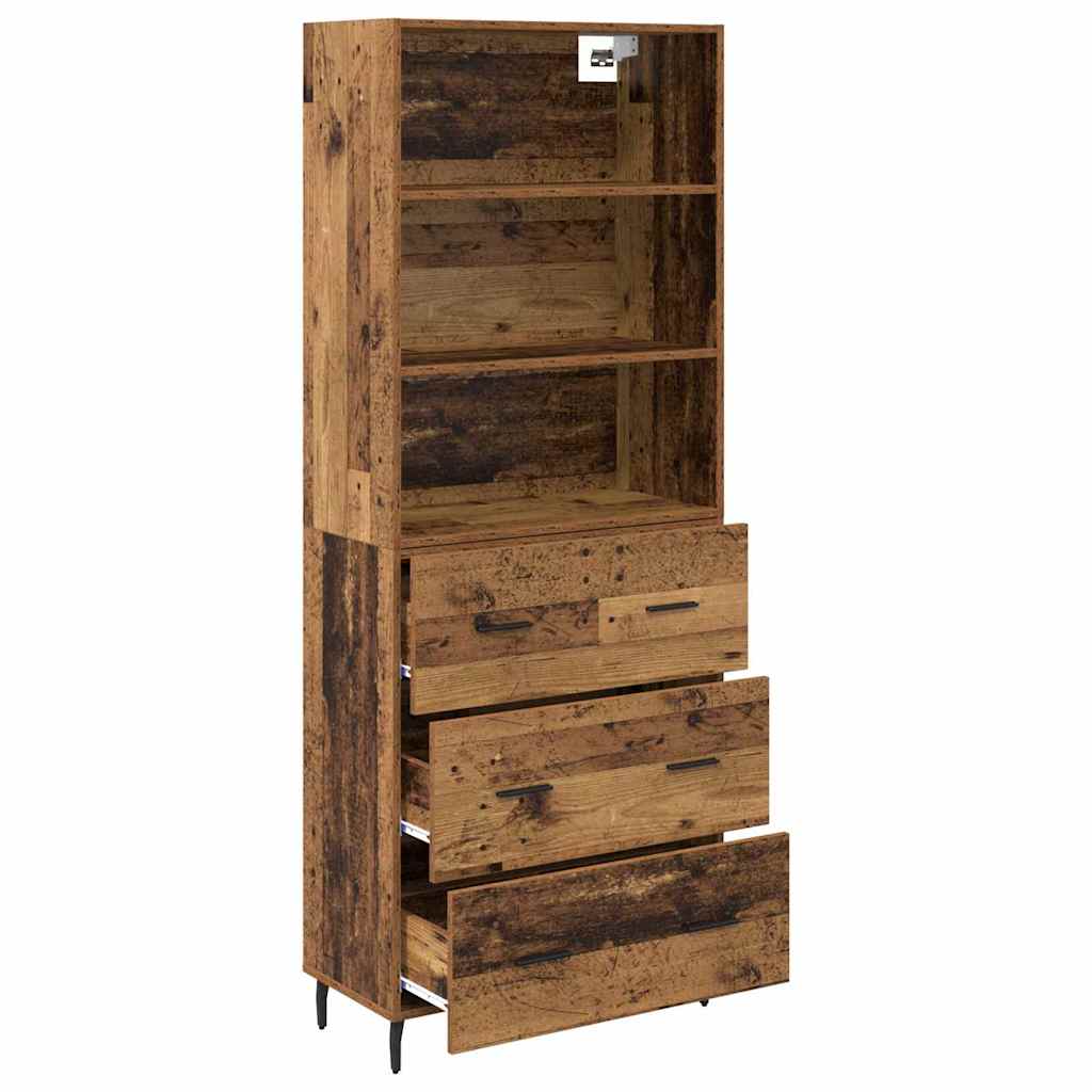 Highboard s ladicama 2 pcs Staro drvo Konstruirano drvo