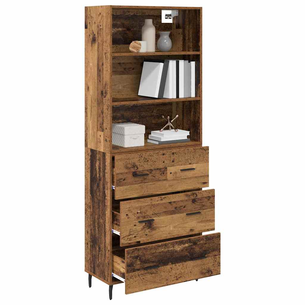 Highboard s ladicama 2 pcs Staro drvo Konstruirano drvo