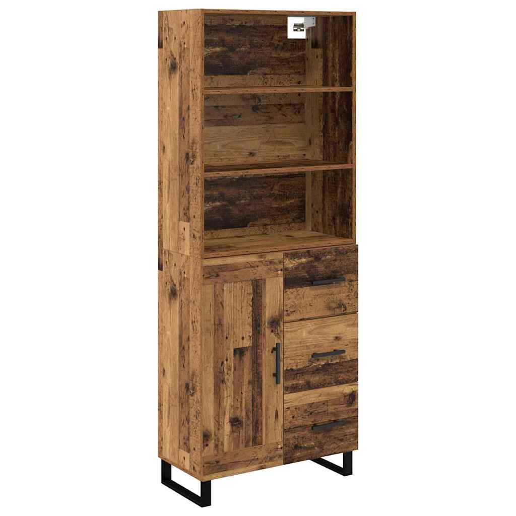 Highboard s ladicama 2 pcs Staro drvo Konstruirano drvo