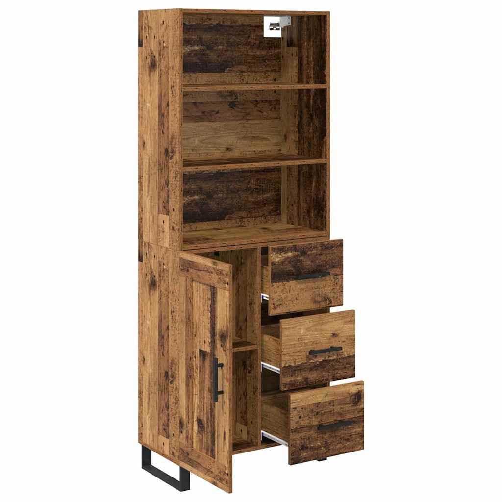 Highboard s ladicama 2 pcs Staro drvo Konstruirano drvo