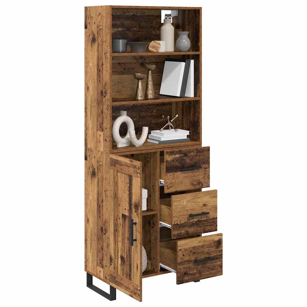 Highboard s ladicama 2 pcs Staro drvo Konstruirano drvo